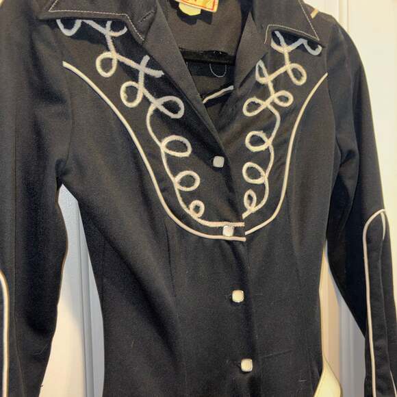 Vintage Western Jumpsuit  w/belt- Black sz 11-12, - Picture 2 of 8